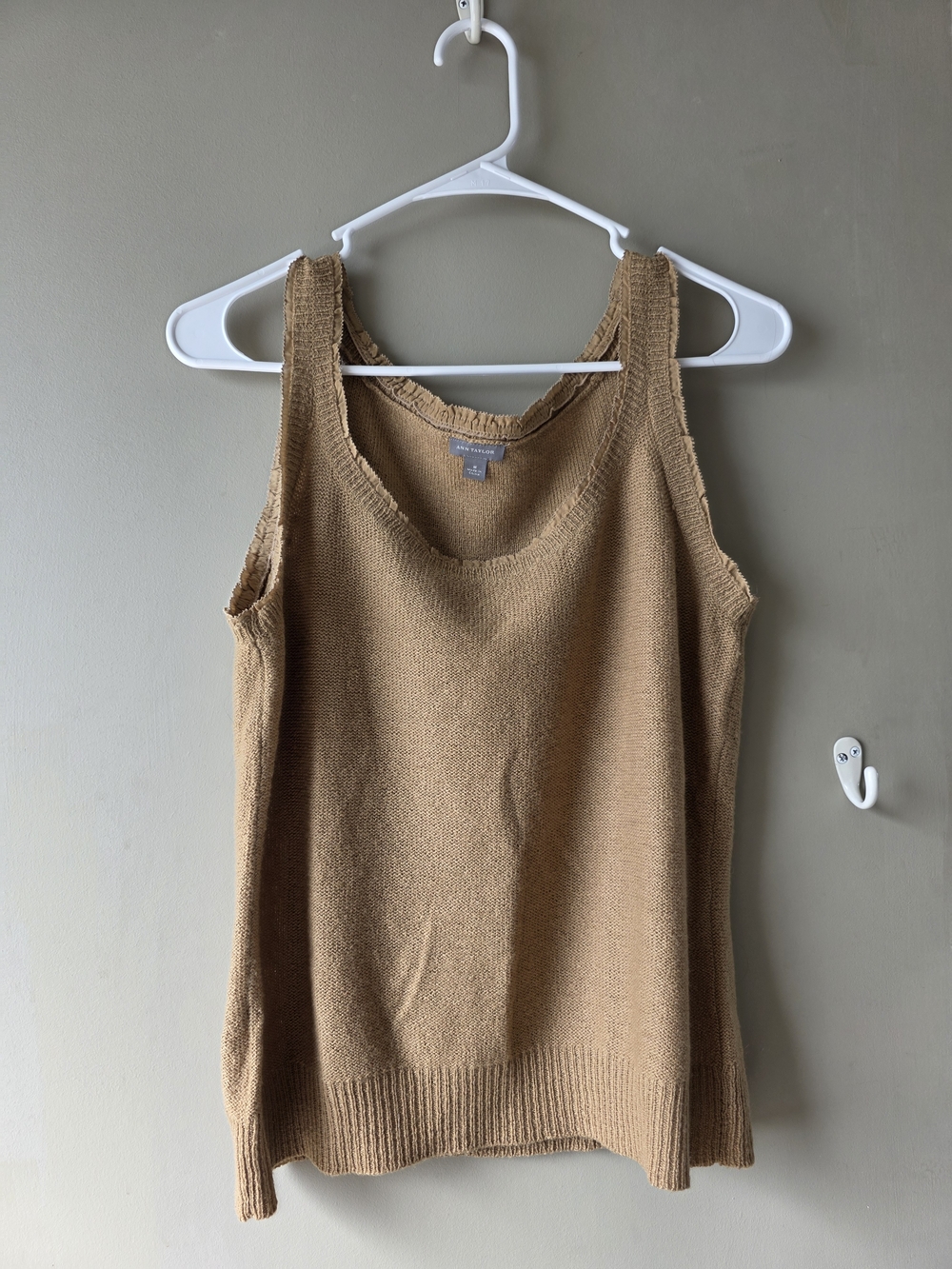 Ann Taylor Camel Knit Wool Blend Tank